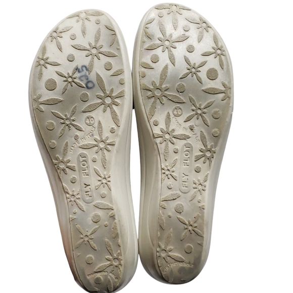 Fly Flot Blue Fabric Mule Clogs Shoes Slip On Comfort Size 40 - Picture 9 of 10